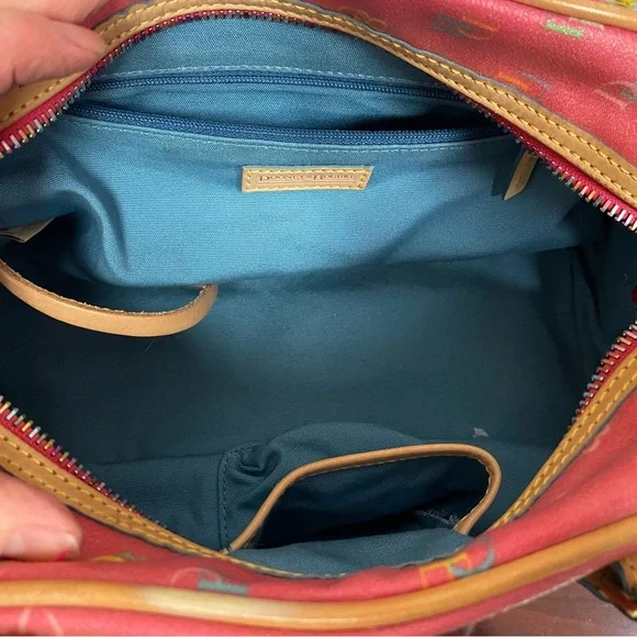 Dooney & Bourke  Vintage Y 2k Rainbow Signature Zipper Medium Handbag RARE EUC - Picture 7 of 16